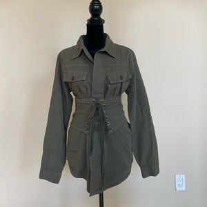 Nsf Army Green Jacket shirt corset top